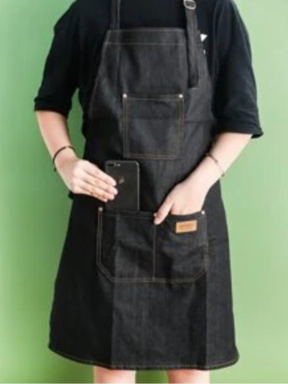 Black Stretch Denim Kitchen/Work Apron